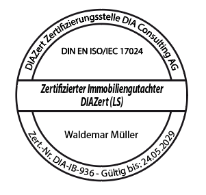 Zertifikat Stempel DIAZert Zertifizierter Immobiliengutachter